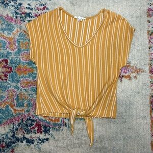 Striped Tie Front Crop Top